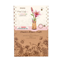 Rolife Pink Lily DIY Flower 3D Wooden Puzzle TW071